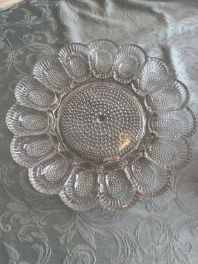 Indiana Glass Clear Hobnail Deviled Egg Platter